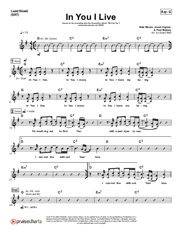 In You I Live Lead (SAT) (Housefires)