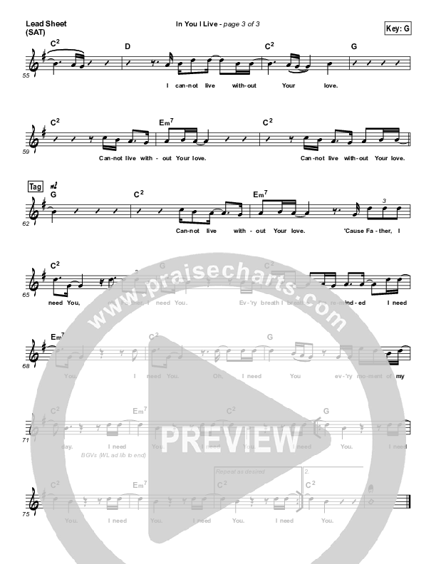 In You I Live Lead (SAT) (Housefires)