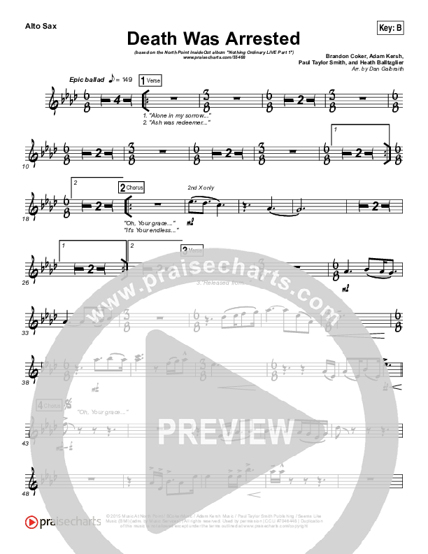 Death Was Arrested Alto Sax (North Point Worship / Seth Condrey)