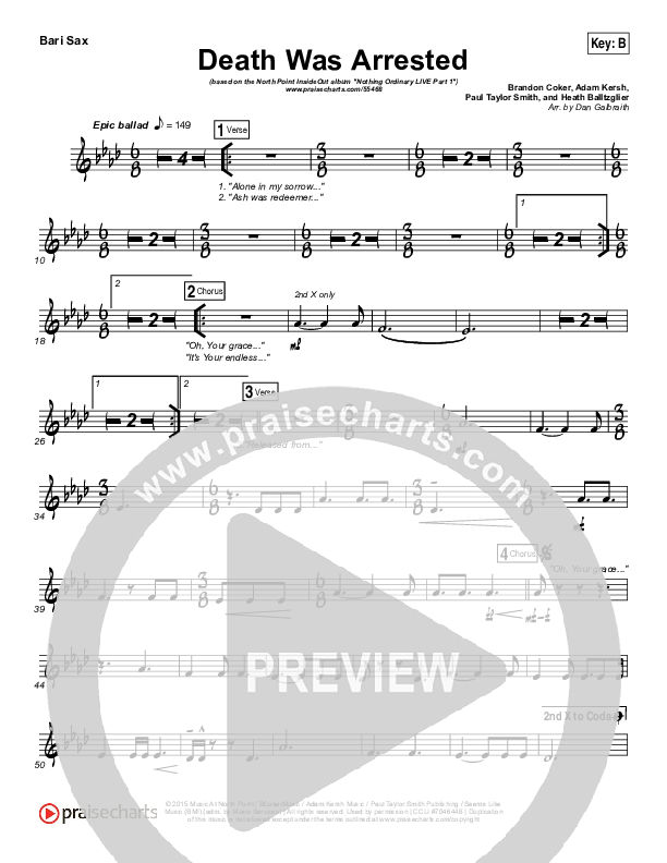 Death Was Arrested Bari Sax (North Point Worship / Seth Condrey)