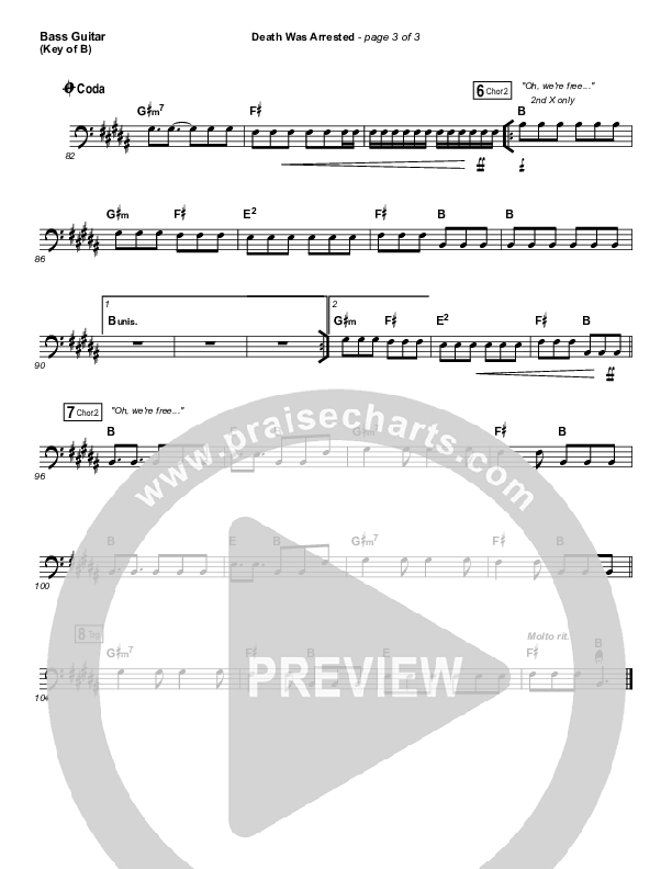 Death Was Arrested Bass Guitar (North Point Worship / Seth Condrey)