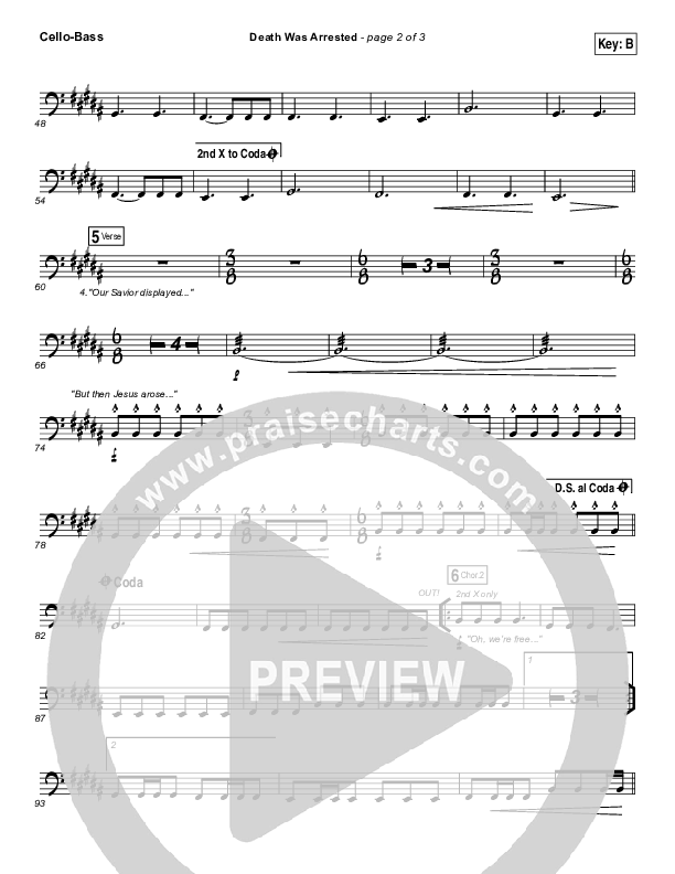 Death Was Arrested Cello/Bass (North Point Worship / Seth Condrey)