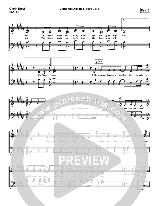 Death Was Arrested Choir Sheet (SATB) (North Point Worship / Seth Condrey)