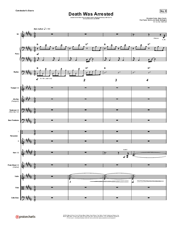 Death Was Arrested Orchestration (North Point Worship / Seth Condrey)