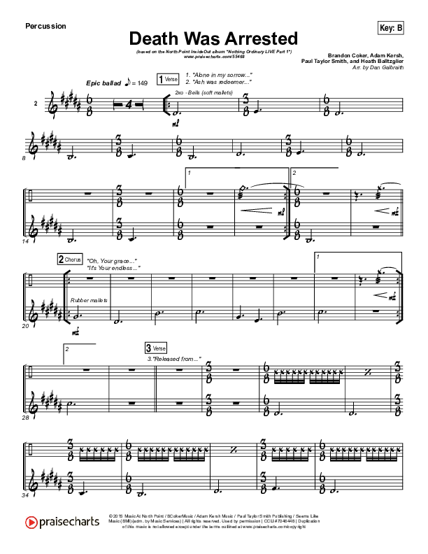 Death Was Arrested Percussion (North Point Worship / Seth Condrey)