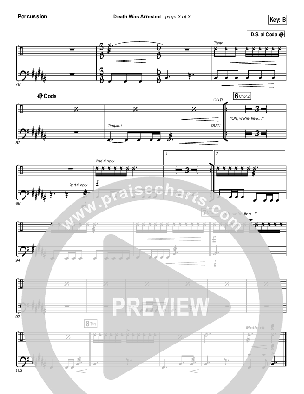 Death Was Arrested Percussion (North Point Worship / Seth Condrey)