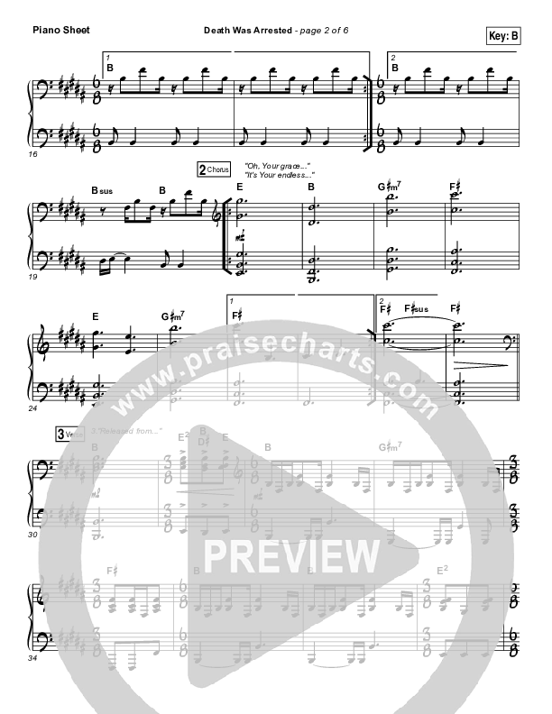 Death Was Arrested Piano Sheet (North Point Worship / Seth Condrey)