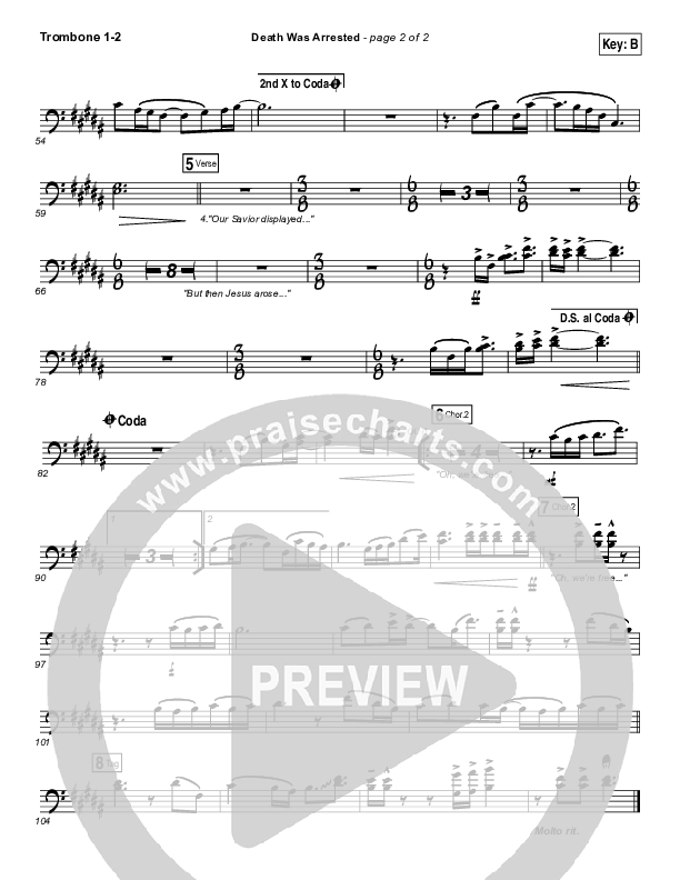 Death Was Arrested Trombone 1/2 (North Point Worship / Seth Condrey)