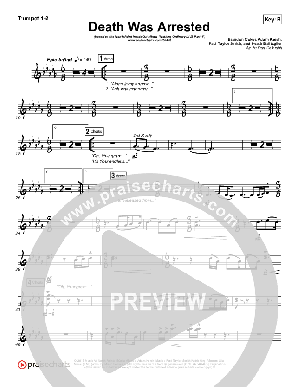 Death Was Arrested Trumpet 1,2 (North Point Worship / Seth Condrey)