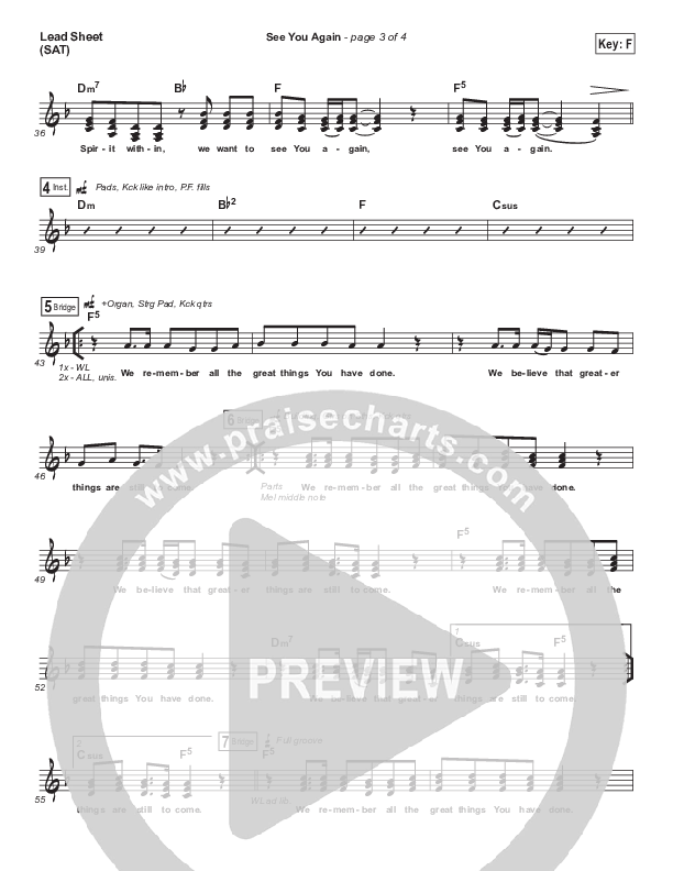 See You Again Lead Sheet (SAT) (Anthony Evans)