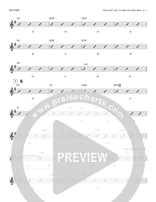 Praise The Lord Ye Heavens Adore Him Rhythm Chart (Causeway)