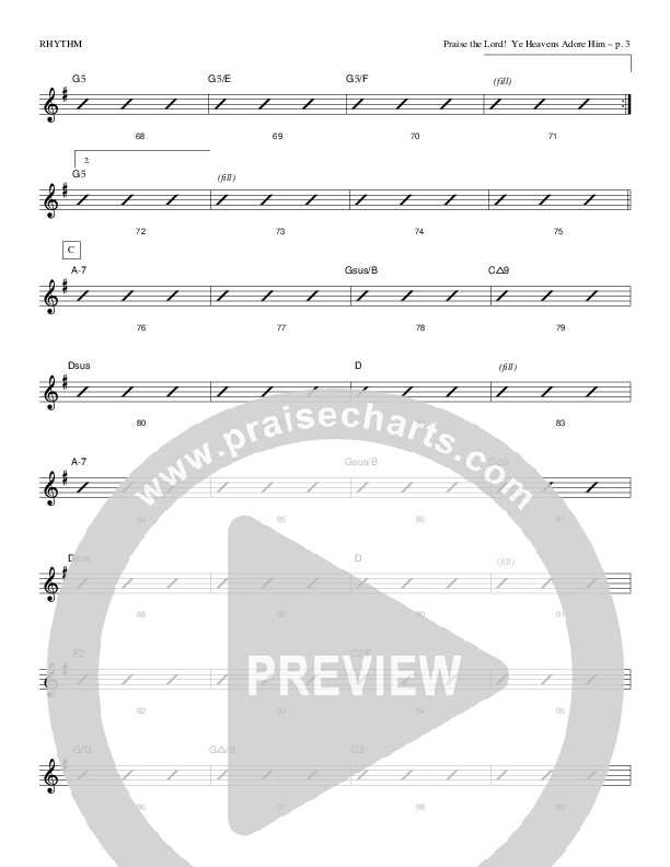 Praise The Lord Ye Heavens Adore Him Rhythm Chart (Causeway)