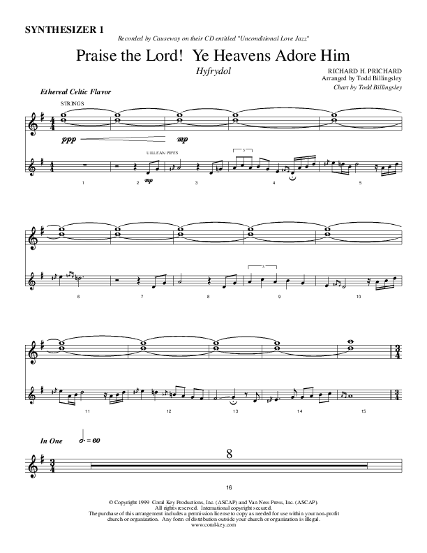 Praise The Lord Ye Heavens Adore Him Synth (Causeway)