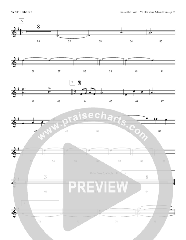 Praise The Lord Ye Heavens Adore Him Synth (Causeway)