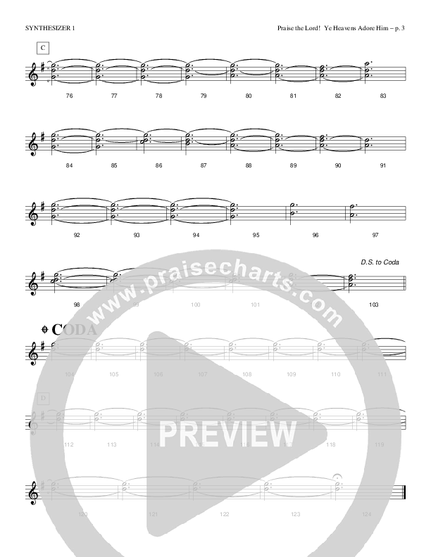 Praise The Lord Ye Heavens Adore Him Synth (Causeway)