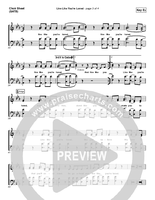 Live Like You're Loved Choir Vocals (SATB) (Hawk Nelson)