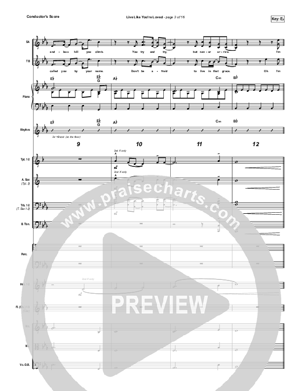 Live Like You're Loved Conductor's Score (Hawk Nelson)