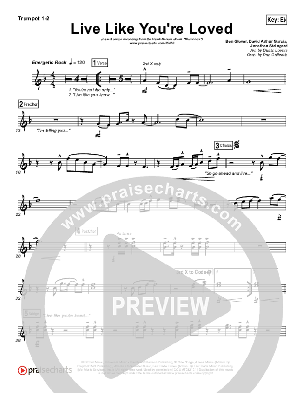 Live Like You're Loved Brass Pack (Hawk Nelson)