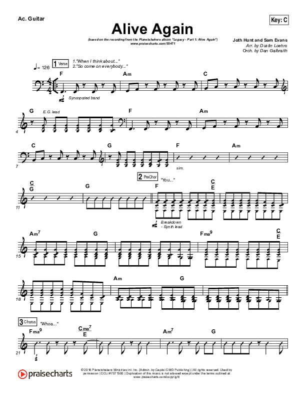 Alive Again Acoustic Guitar (Planetshakers)