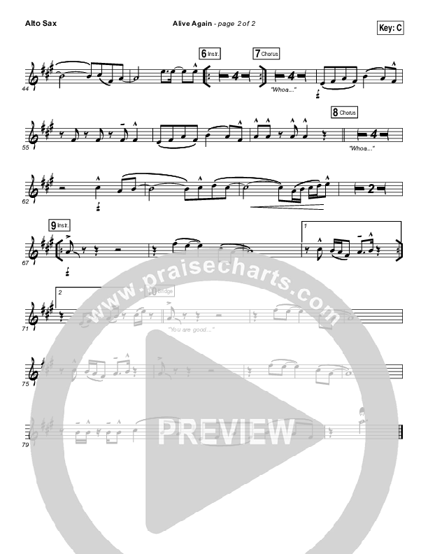 Alive Again Alto Sax (Planetshakers)