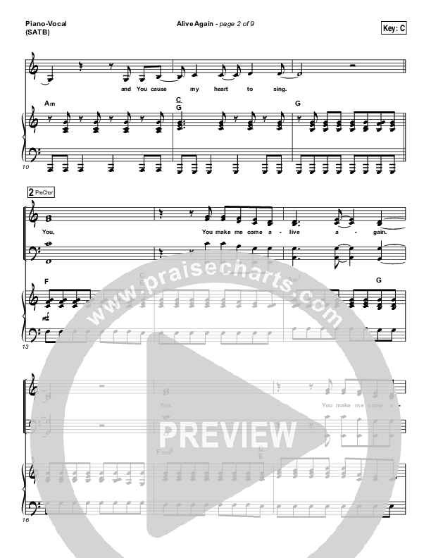 Alive Again Piano/Vocal Pack (Planetshakers)