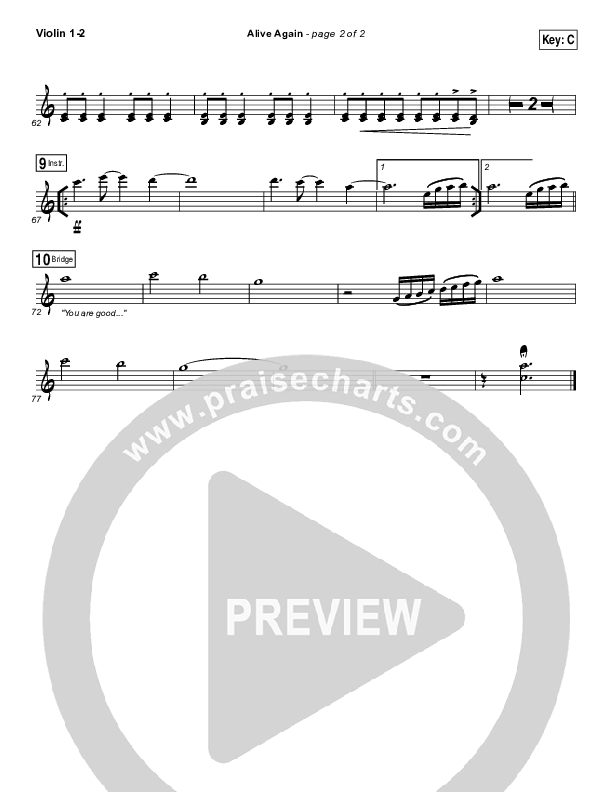 Alive Again Violin 1/2 (Planetshakers)