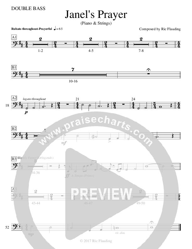 Janel's Prayer (Instrumental) Double Bass (Ric Flauding)