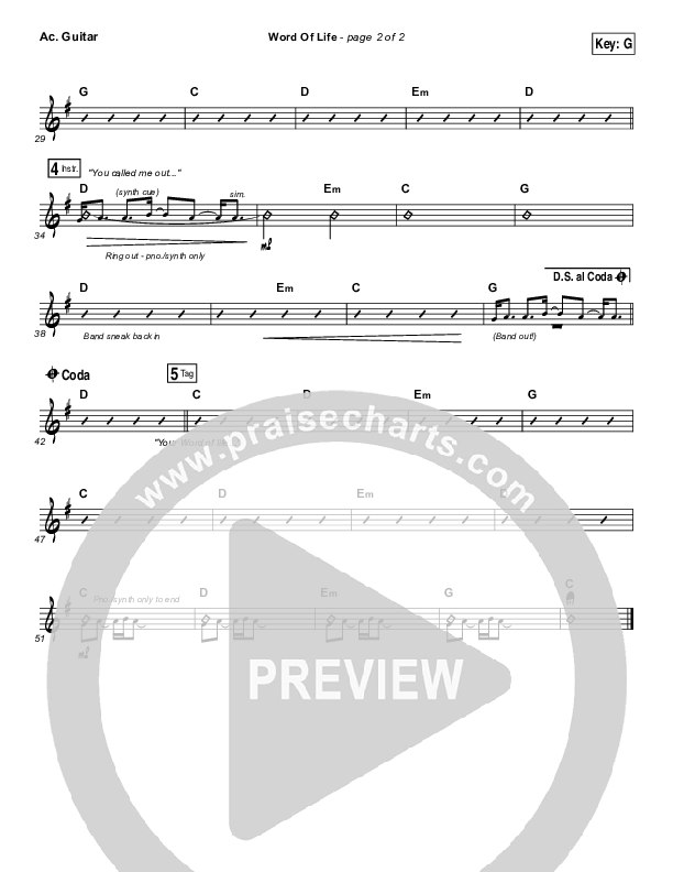 Word Of Life Acoustic Guitar (Jeremy Camp)