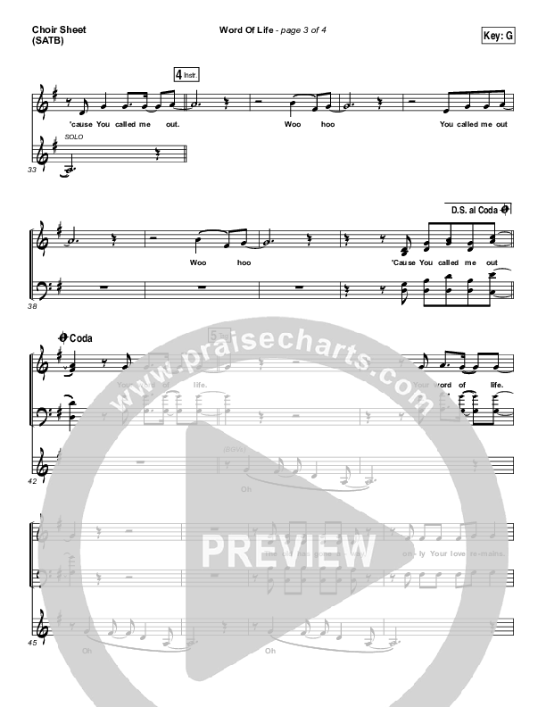 Word Of Life Choir Sheet (SATB) (Jeremy Camp)