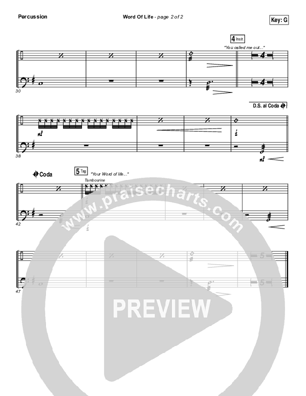 Word Of Life Percussion (Jeremy Camp)