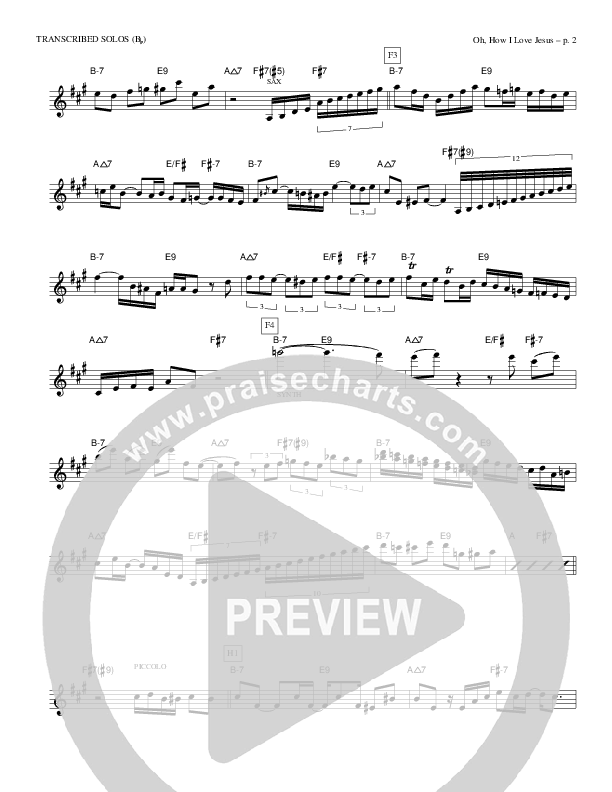 Oh How I Love Jesus Transcribed Solos (Bb) (Causeway)