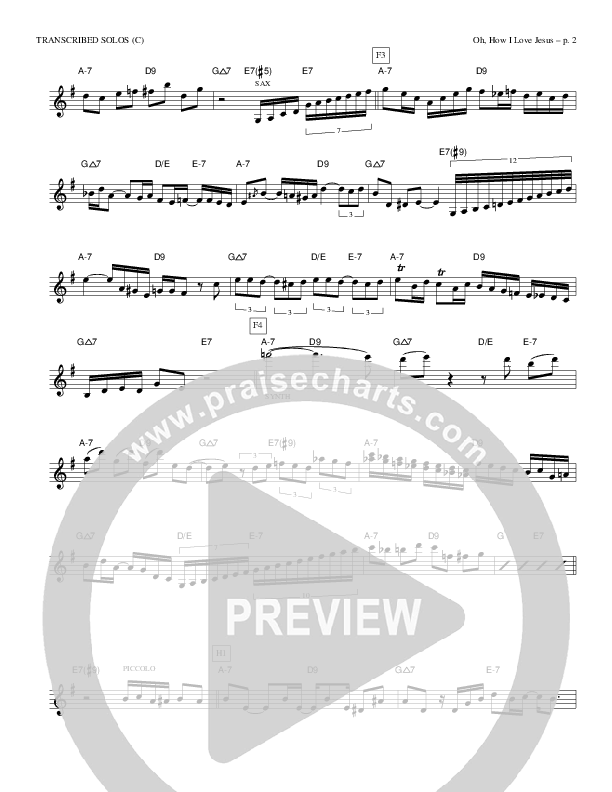 Oh How I Love Jesus Transcribed Solos (C) (Causeway)