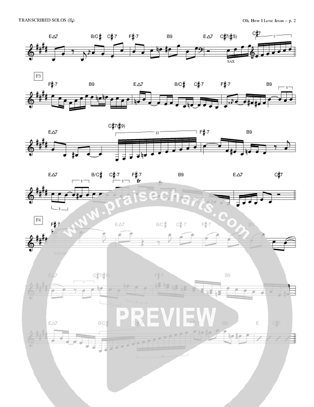 Oh How I Love Jesus Transcribed Solos (Eb) (Causeway)