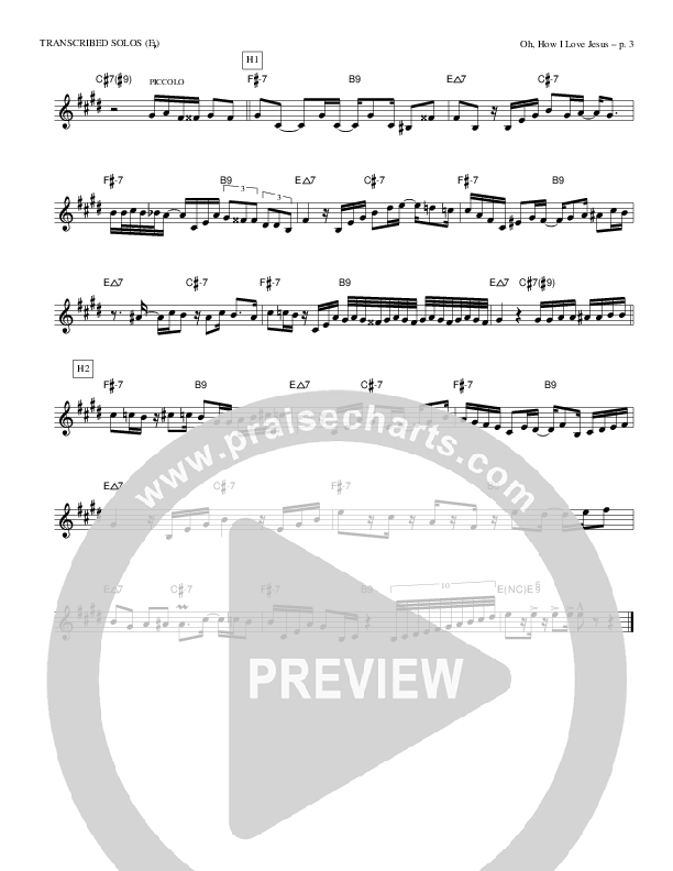 Oh How I Love Jesus Transcribed Solos (Eb) (Causeway)