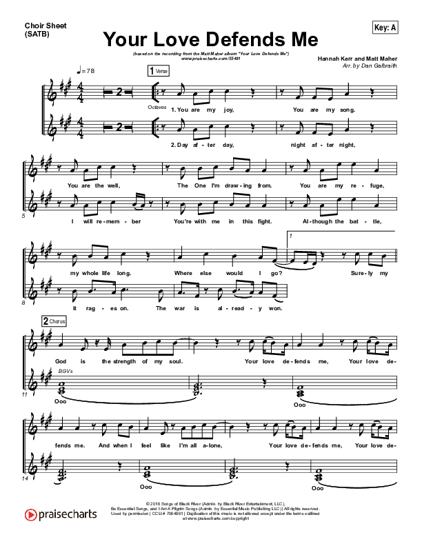 Your Love Defends Me Choir Vocals (SATB) (Matt Maher)