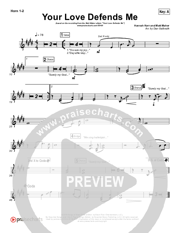 Your Love Defends Me Brass Pack (Matt Maher)