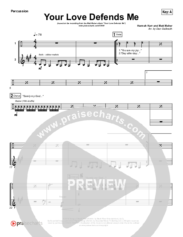 Your Love Defends Me Percussion (Matt Maher)