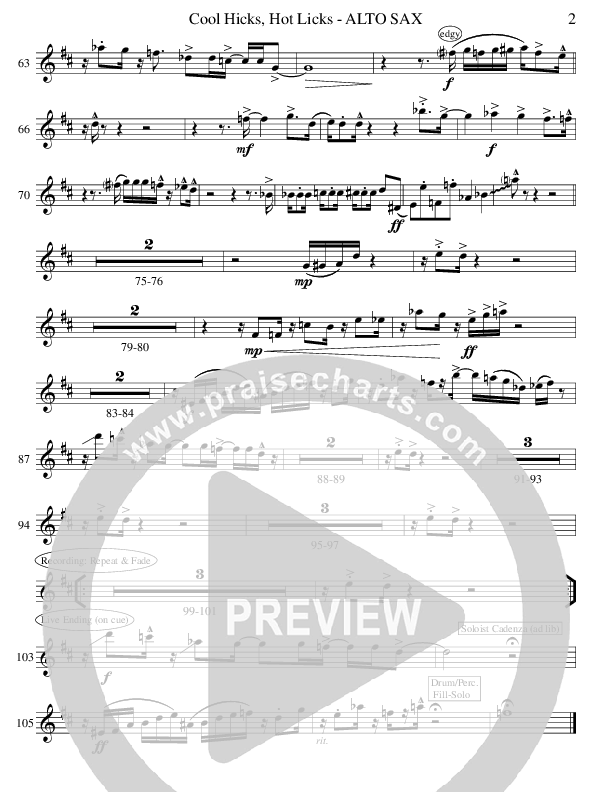 Cool Hicks Hot Licks (Instrumental) Alto Sax (Ric Flauding)