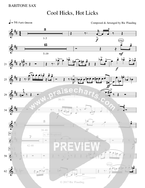 Cool Hicks Hot Licks (Instrumental) Bari Sax (Ric Flauding)