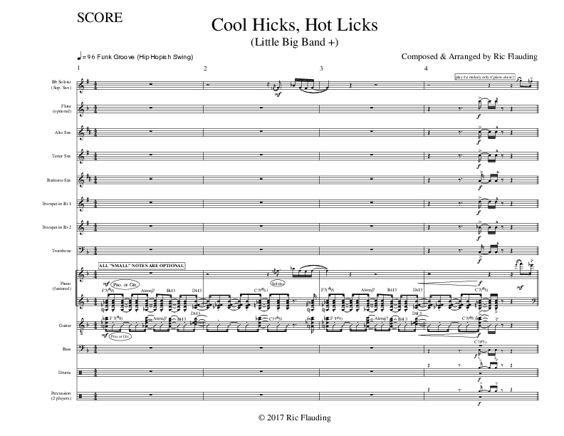 Cool Hicks Hot Licks (Instrumental) Conductor's Score (Ric Flauding)