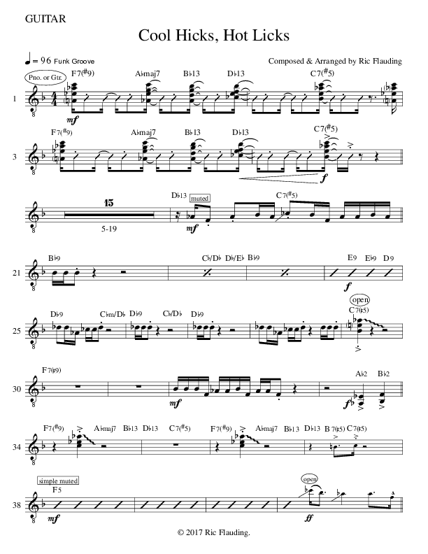 Cool Hicks Hot Licks (Instrumental) Guitar (Ric Flauding)