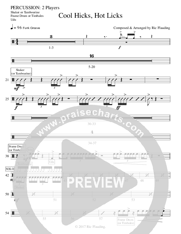 Cool Hicks Hot Licks (Instrumental) Percussion (Ric Flauding)