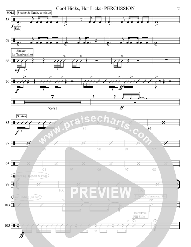 Cool Hicks Hot Licks (Instrumental) Percussion (Ric Flauding)