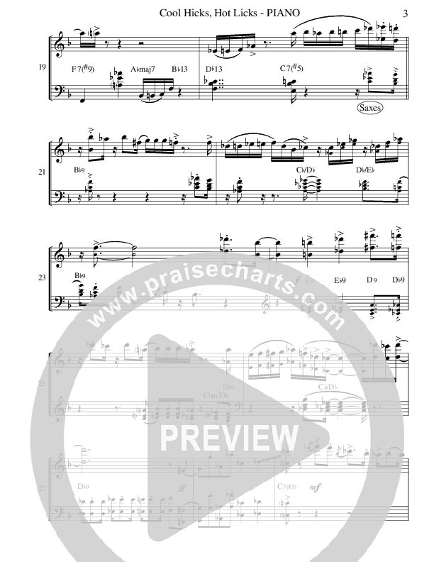 Cool Hicks Hot Licks (Instrumental) Piano Sheet (Ric Flauding)
