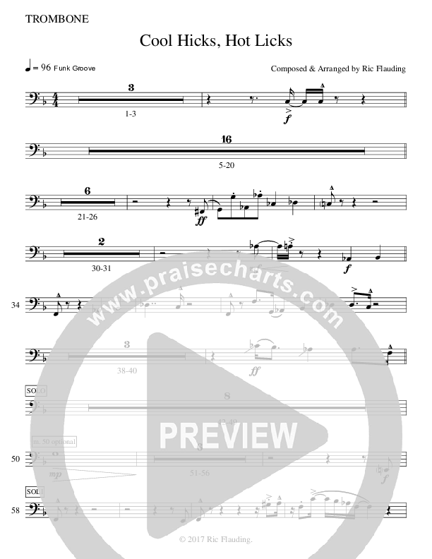 Cool Hicks Hot Licks (Instrumental) Trombone (Ric Flauding)