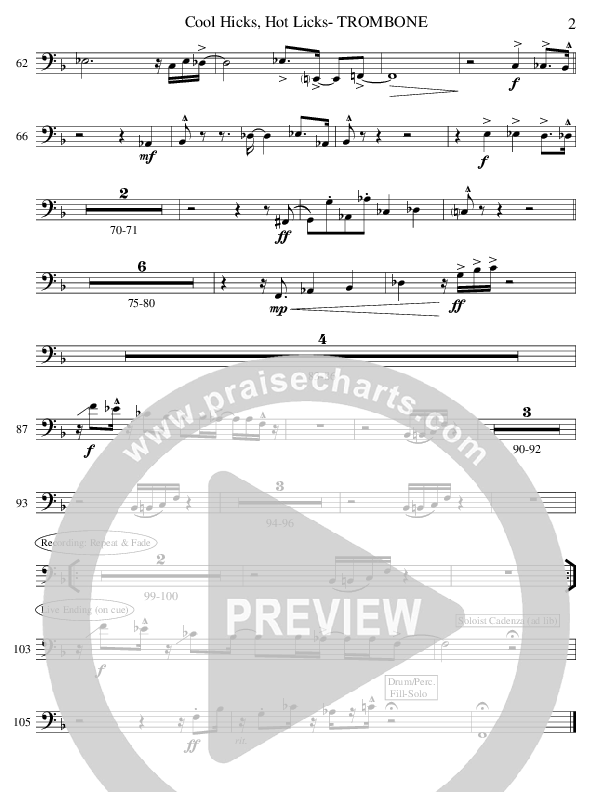 Cool Hicks Hot Licks (Instrumental) Trombone (Ric Flauding)