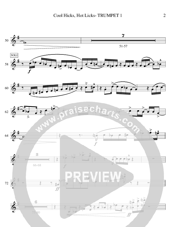 Cool Hicks Hot Licks (Instrumental) Trumpet 1 (Ric Flauding)