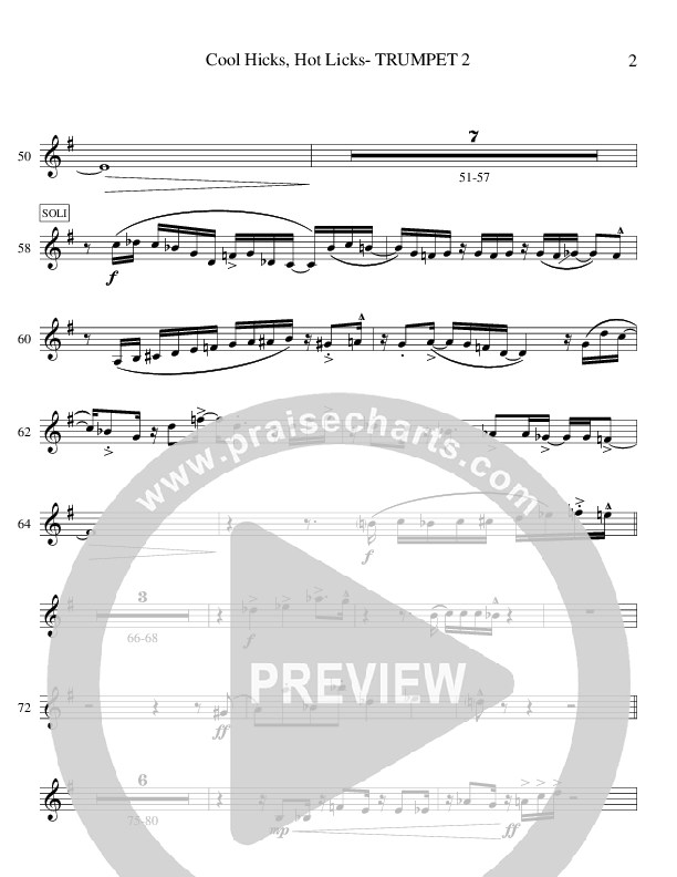 Cool Hicks Hot Licks (Instrumental) Trumpet 2 (Ric Flauding)