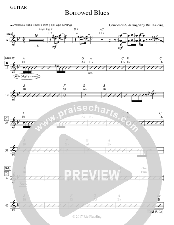 Borrowed Blues (Instrumental) Guitar (Ric Flauding)