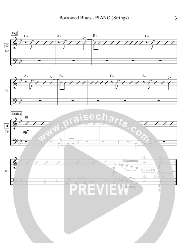 Borrowed Blues (Instrumental) Piano Sheet (Ric Flauding)